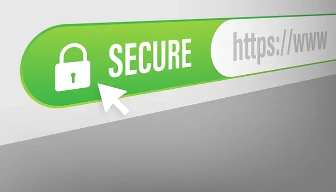 Vector illustration of a secure website connection.