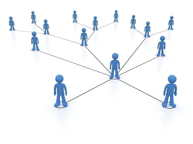 Concept image representing networking and connection on social media platforms.